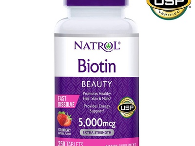Đẹp da, tóc và móng Natrol Biotin Beauty 5000mcg 250 viên 0