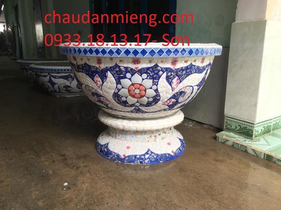 Cơ sở chậu hoa Thế Sơn - chậu hoa dán sành sứ - chậu khảm sành - cẩn miễng 1