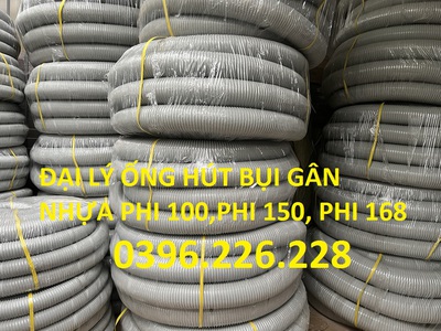 Giá ống ruột gà gân nhựa xám pvc phi 150 dùng dẫn khí ,thổi khí ,hút bụi ngành gỗ, hút bụi xi măng. 4