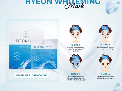 HYEON WHITENING MASK  Mặt nạ Hyeon Lab Dưỡng da, cung cấp dưỡng chất giúp da căng, sáng mịn  Cấp 2
