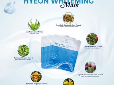 HYEON WHITENING MASK  Mặt nạ Hyeon Lab Dưỡng da, cung cấp dưỡng chất giúp da căng, sáng mịn  Cấp 8