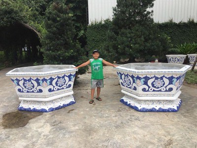 Cơ sở chậu hoa Thế Sơn - chậu hoa dán sành sứ - chậu khảm sành - cẩn miễng 5