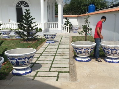 Cơ sở chậu hoa Thế Sơn - chậu hoa dán sành sứ - chậu khảm sành - cẩn miễng 14