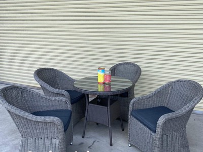 Bàn ghế nhựa giả mây cafe 2