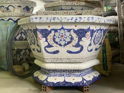 Chậu cẩn miễng , chậu khảm sành 10