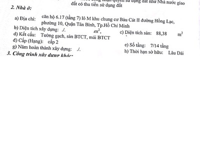 Cần bán gấp căn hộ bàu cát 2 -block m vip nhất dự án, căn góc, đã có sổ hồng. 89m2 3pn. 3