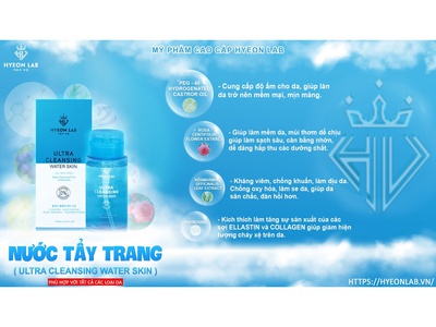 Ultra Cleansing Water Skin   Tẩy Trang Hyeon lablàm sạch lớp trang điểm, loại bỏ hoàn toàn bã nhờn 1