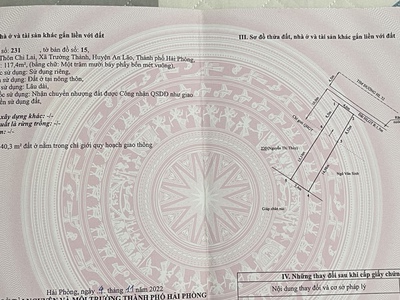 Chuyển Nhượng 3 lô Đất Mặt Đường   Thôn Chi Lai  Xã Trường Thành   Huyện An Lão  HP 1