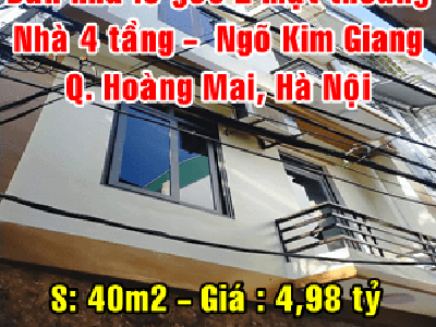 Bán nhà lô góc 2 mặt thoáng mặt ngõ Kim Giang, Quận Hoàng Mai, 40m2 giá 4,98 tỷ 9