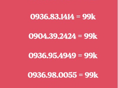 Xả hàng toàn số đẹp giá chỉ 99k 0