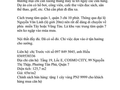 Chỉ với 65tr/m2 sở hữu ngay căn hộ 3 pn cosmo city đẹp như mơ tại nguyễn thị thập- tân phú- q7 4