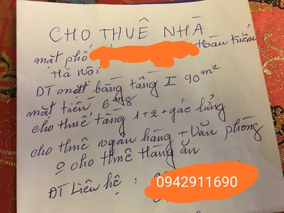 Cho thuê nhà mặt phố Trung tâm quận Hoàn Kiếm. 0