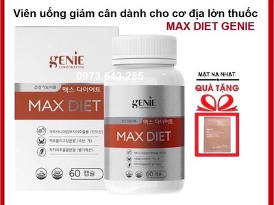 Viên Uống Giảm Cân Max Diet Genie Hàn Quốc Hộp 60 Viên,Cho Cơ Địa Lờn Thuốc, Giá 820.000 vnđ 1