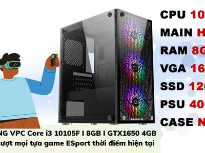 PC GAMING VPC Core i3 10105F I 8GB I GTX1650 4GB - Chiến mượt mọi tựa game ESport thời điểm hiện tại 0