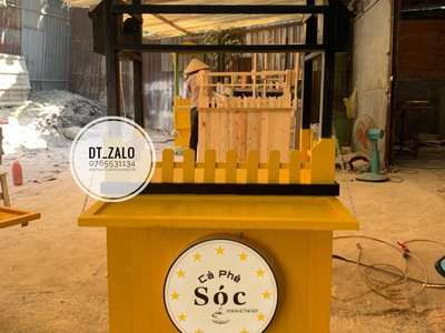 Xe gỗ bán trà sữa, trà chanh, trà tắc đẹp, giá rẻ tại HCM 6