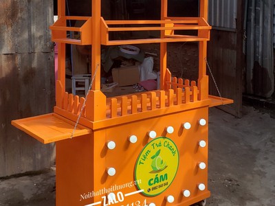Xe gỗ bán trà sữa, trà chanh, trà tắc đẹp, giá rẻ tại HCM 10