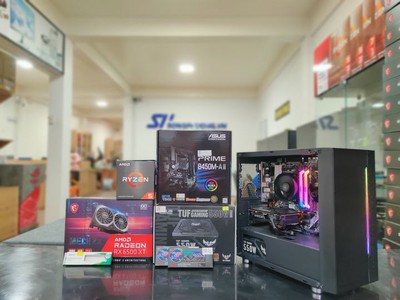 Cpu AMD ryzen 5 5500 cùng Vga RX 6500 XT 0