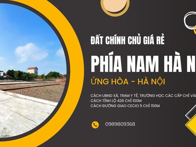 Bán đất chính chủ gần trung tâm Thị Trấn Vân Đình - Ứng Hòa - Hà Nội. Diện tích 80m2 chỉ vài triệu/m 0