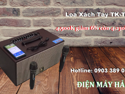 Loa xách tay TK-T18  giảm giá ngay 6 chỉ còn 4,230K/ bộ kèm 2 micro 1