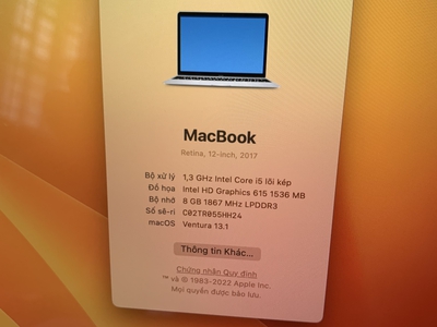 Macbook Rentina 2017 Core i5 12" 8/512GB 4