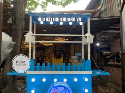 Mô hình kinh doanh xe gỗ bán trà sữa tại HCM 1
