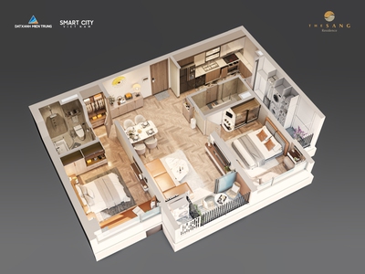 Căn hộ 2PN tầng cao giá tốt The Sang Ressidence chờ đớn nhà đầu tư, view biển Mỹ Khê, sổ hồng sở hữu 1