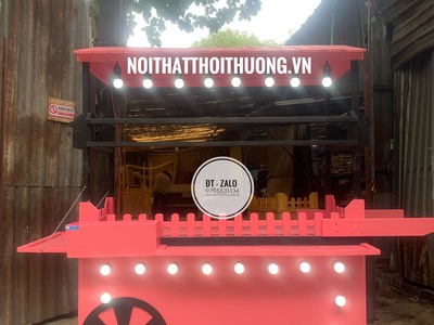 Những mẫu xe đẩy gỗ bán trà sữa đẹp, độc, lạ tại HCM 8