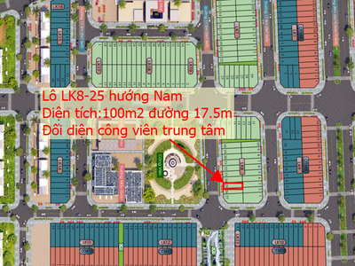 Cần bán lô LK8-25 đối diện công viên trung tâm giá chỉ từ 550 triệu 0