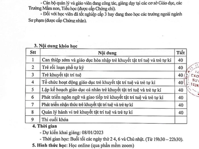 Khóa học giáo dục đặc biệt dạu trẻ tự kỷ 0