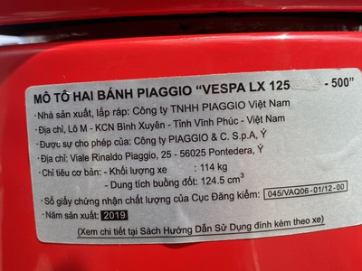 Cần bán Vespa LX iGet 2019 màu đỏ thời trang cực đẹp. 8