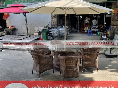 Bàn ghế cafe sắt gỗ, sắt nệm, dù che nắng giá xưởng tại Đầm Dơi  Cà Mau 8