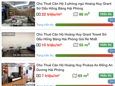 Cho thuê căn hộ cao cấp Hoàng Huy Grant Sở dầu giá siêu rẻ 0