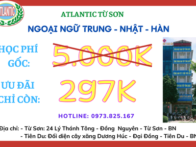 Atlantic TẶNG bạn khóa học ngoại ngữ chỉ với 99K 0
