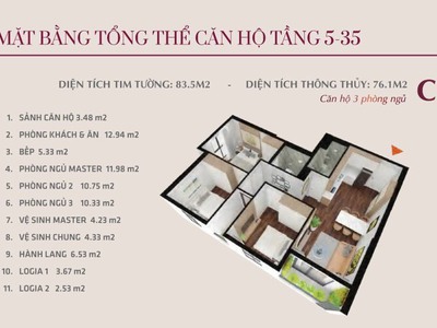 Bán căn góc 3 phòng ngủ tầng 5 hoang huy commerce 0