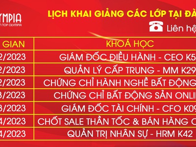 Khai giảng khoá học Giám Đốc Tài Chính cùng Trường Top Olympia 0