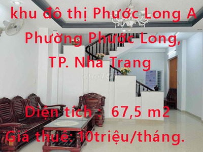 Cho thuê nhà nguyên căn khu đô thị phước long a phước long, phường phước long, nha trang 0