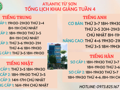 Atlantic Từ Sơn tặng bạn khóa học ngoại ngữ chỉ 199K 0