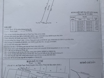 Bán Lô Đất TC 120m2 hẻm xe hơi đường Đặng Thúc Vịnh Hóc Môn 1