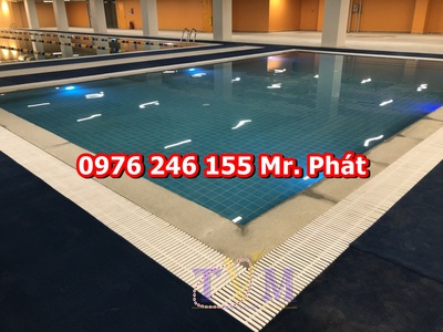 Thanh nhựa thoát nước hồ bơi, tấm sàn nắp kín dập gân màu vàng, thanh Y shape frp 4