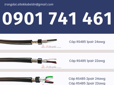 Cáp tín hiệu vặn xoắn 2 lớp chống nhiễu rs-485 1 pair 22awg 0