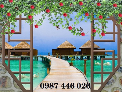Gạch tranh phong cảnh cửa sổ HP7295 4