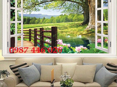 Gạch tranh phong cảnh cửa sổ HP7295 7