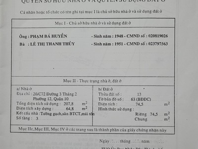 Cần bán nhà trong cư xá nguyễn trung trực phường 12, quận 10, tp hồ chí minh 3