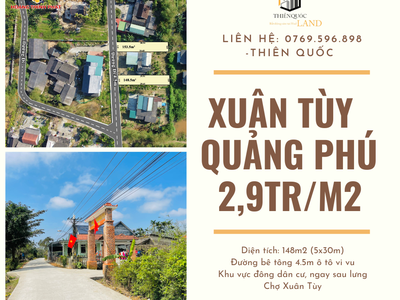 Đất Ngay Chợ Xuân Tuỳ - Quảng Phú Chỉ 2,9Tr/m2 0