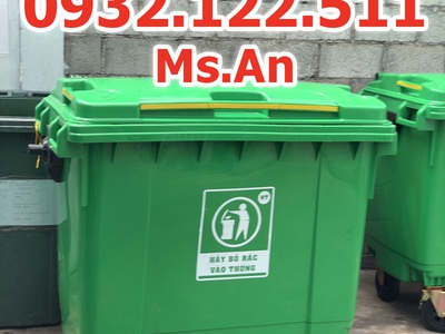 Bán xe thu gom rác 4 bánh 660 lít nhựa hdpe 3