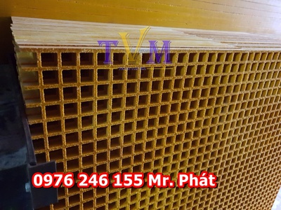 Thanh thoát nước hồ bơi, ốp gờ frp chống trượt, tấm sàn nhựa frp grating dập gân 6