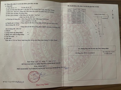 Bán lô đất mặt tiền đường tô hiến thành 186m2 giá 1ty2 tại bình thuận 1