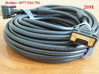 Cáp màn hình VGA 1.5m,3m,5m,10m,15m,20m,30m Ugreen 11630,11631,11632,11633,11634,11635,11636 4