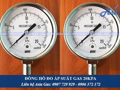 Đồng hồ áp suất gas 20 kPa 0