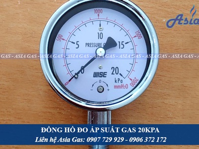 Đồng hồ áp suất gas 20 kPa 1